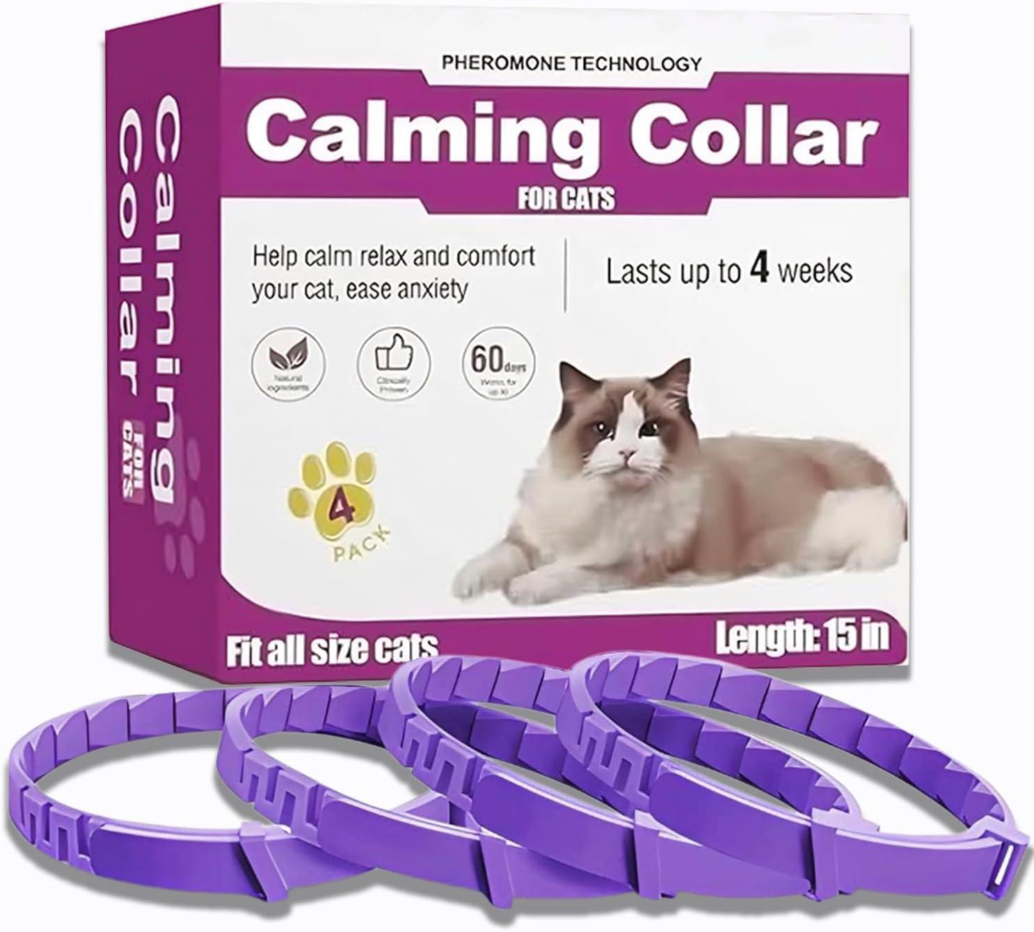 Coliere Calmante pentru Pisici (set 4 buc)